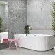 1700x800x580mm Flutted V-Groove Left Corner Bathtub Acrylic Gloss White Bath Tub