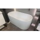 1500x750x580mm Flutted V-Groove Bathtub Freestanding Acrylic Apron Gloss White Bath Tub