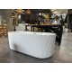 1500x750x580mm Flutted V-Groove Bathtub Freestanding Acrylic Apron Gloss White Bath Tub