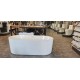 1700x800x580mm Flutted V-Groove Bathtub Freestanding Acrylic Apron Gloss White Bath Tub