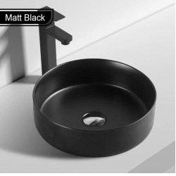 355*355*120mm Bathroom Round Above Counter Matt Black Ceramic Wash Basin 355*355*120mm Bathroom Round Above Counter Matt Black Ceramic Wash Basin