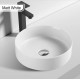 355*355*120mm Bathroom Round Above Counter Matt White Ceramic Wash Basin