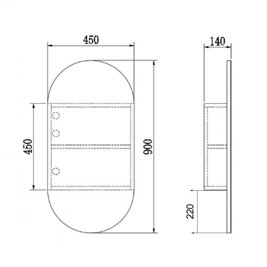 450x140x900mm Plywood 1-Door Light Oak Oval Mirror Cabinet 450x140x900mm Plywood 1-Door Light Oak Oval Mirror Cabinet