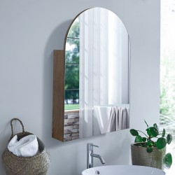 610x140x900mm Plywood 1-Door Light Oak Arch Mirror Cabinet  610x140x900mm Plywood 1-Door Light Oak Arch Mirror Cabinet