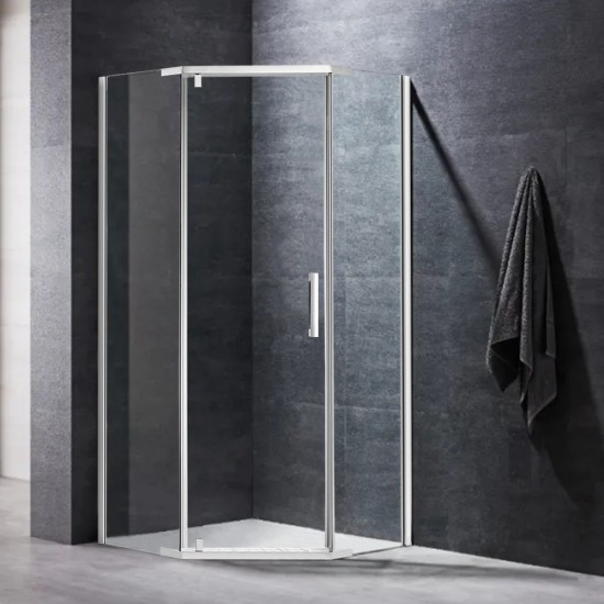 900*900*1900mm Diamond Swing Shower Glass Door and Return Only