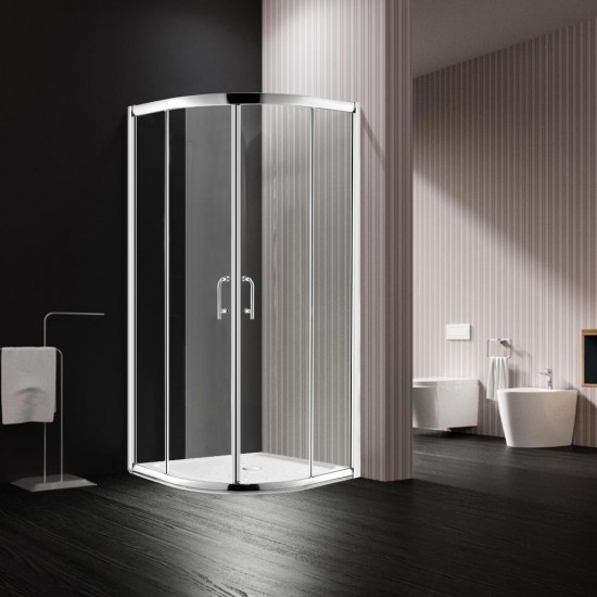 900*900*1900mm Round Sliding Shower Glass Door and Return Only