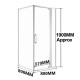 800*800*1900mm Swing Shower Glass Door and Return Only