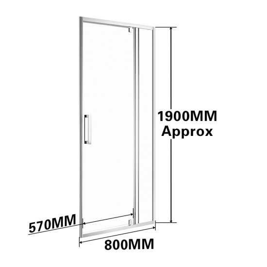 800*1900mm Swing Shower Glass Door Only