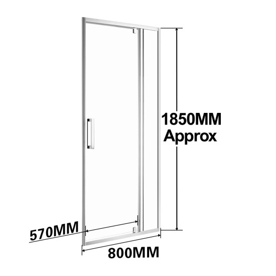 800*1850mm Swing Shower Glass Door Only 800*1850mm Swing Shower Glass Door Only