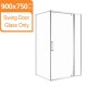 900*750*1900mm Swing Shower Glass Door and Return Only