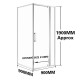 900*900*1900mm Swing Shower Glass Door and Return Only