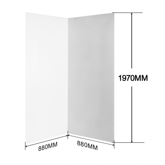 2 Sides 900*900*1970mm Acrylic High Shower Wall Liner
