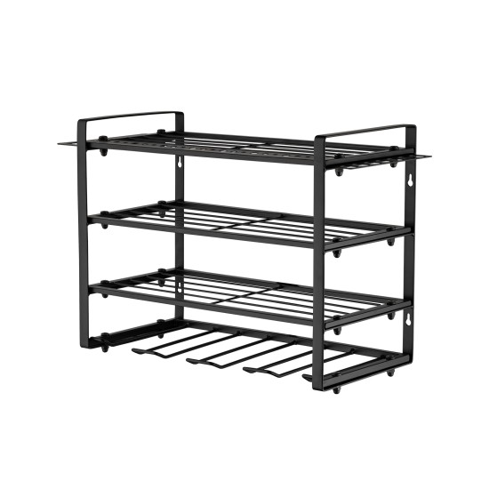 4-Tier Wall-Mounted Power Tool Organizer & Drill Holder Rack, Heavy-Duty Carbon Steel Garage Storage for Cordless Drills 4-Tier Wall-Mounted Power Tool Organizer & Drill Holder Rack, Heavy-Duty Carbon Steel Garage Storage for Cordless Drills