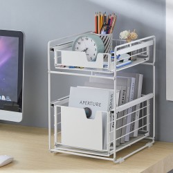 2 Tier White Kitchen Organiser Storage Counter-Top/Under Rack 2 Tier White Kitchen Organiser Storage Counter-Top/Under Rack
