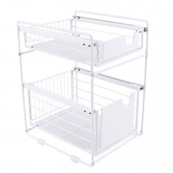 2 Tier White Kitchen Organiser Storage Counter-Top/Under Rack 2 Tier White Kitchen Organiser Storage Counter-Top/Under Rack