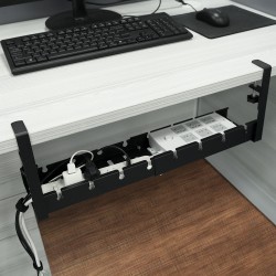 Under Desk Cable Management Organiser Tray Cord Holder Storage Office Home Rack Black Under Desk Cable Management Organiser Tray Cord Holder Storage Office Home Rack Black