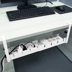 Under Desk Cable Management Organiser Tray Cord Holder Storage Office Home Rack White Under Desk Cable Management Organiser Tray Cord Holder Storage Office Home Rack White