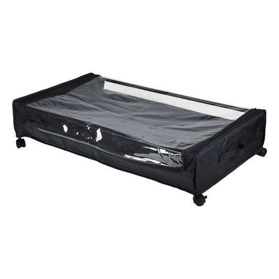 2 PCS Under Bed Storage Containers with Wheels with Clear Lids Rolling Trolley Box Organizer for Shoes, Clothes, Blankets Black 2 PCS Under Bed Storage Containers with Wheels with Clear Lids Rolling Trolley Box Organizer for Shoes, Clothes, Blankets Black