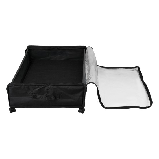 2 PCS Under Bed Storage Containers with Wheels with Clear Lids Rolling Trolley Box Organizer for Shoes, Clothes, Blankets Black 2 PCS Under Bed Storage Containers with Wheels with Clear Lids Rolling Trolley Box Organizer for Shoes, Clothes, Blankets Black