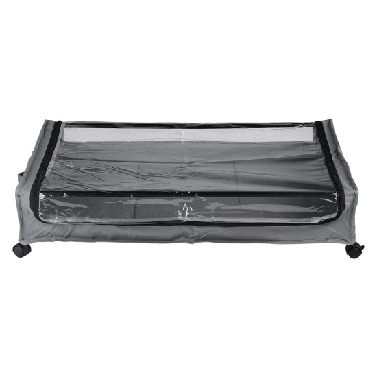 2 PCS Under Bed Storage Containers with Wheels with Clear Lids Rolling Trolley Box Organizer for Shoes, Clothes, Blankets Grey 2 PCS Under Bed Storage Containers with Wheels with Clear Lids Rolling Trolley Box Organizer for Shoes, Clothes, Blankets Grey