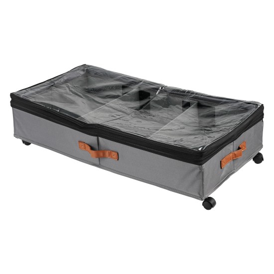 Height Adjustable Under Bed Storage Containers with Wheels Visible Cover Rolling Trolley Box Organizer for Shoes, Clothes, Blankets Height Adjustable Under Bed Storage Containers with Wheels Visible Cover Rolling Trolley Box Organizer for Shoes, Clothes, Blankets