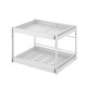 2-Tier Adjustable Under Sink Pull-Out Organizer Sliding Metal Storage Drawer Rack for Kitchen Bathroom Cabinet 2-Tier Adjustable Under Sink Pull-Out Organizer Sliding Metal Storage Drawer Rack for Kitchen Bathroom Cabinet