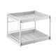 2-Tier Adjustable Under Sink Pull-Out Organizer Sliding Metal Storage Drawer Rack for Kitchen Bathroom Cabinet 2-Tier Adjustable Under Sink Pull-Out Organizer Sliding Metal Storage Drawer Rack for Kitchen Bathroom Cabinet