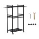 3 Tier Heavy Duty Garden Tool Organizer Rack with Wheels | Metal Rolling Storage Cart for Garage, Yard, Patio, Shed & Indoor/Outdoor Use 3 Tier Heavy Duty Garden Tool Organizer Rack with Wheels | Metal Rolling Storage Cart for Garage, Yard, Patio, Shed & Indoor/Outdoor Use