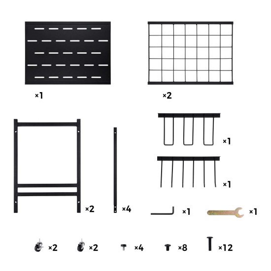 3 Tier Heavy Duty Garden Tool Organizer Rack with Wheels | Metal Rolling Storage Cart for Garage, Yard, Patio, Shed & Indoor/Outdoor Use 3 Tier Heavy Duty Garden Tool Organizer Rack with Wheels | Metal Rolling Storage Cart for Garage, Yard, Patio, Shed & Indoor/Outdoor Use