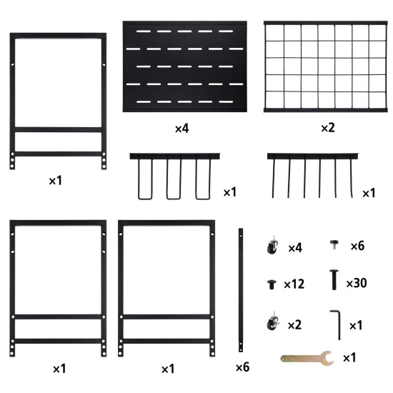 6 Tier Garden Tool Organizer with Wheels Heavy Duty Metal Garage Storage Rack for Yard & Shed 6 Tier Garden Tool Organizer with Wheels Heavy Duty Metal Garage Storage Rack for Yard & Shed