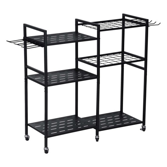 6 Tier Garden Tool Organizer with Wheels Heavy Duty Metal Garage Storage Rack for Yard & Shed 6 Tier Garden Tool Organizer with Wheels Heavy Duty Metal Garage Storage Rack for Yard & Shed