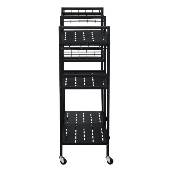 6 Tier Garden Tool Organizer with Wheels Heavy Duty Metal Garage Storage Rack for Yard & Shed 6 Tier Garden Tool Organizer with Wheels Heavy Duty Metal Garage Storage Rack for Yard & Shed