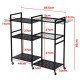 6 Tier Garden Tool Organizer with Wheels Heavy Duty Metal Garage Storage Rack for Yard & Shed