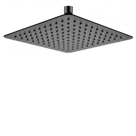 250mm 10 inch Stainless steel Super-slim Square Nero Black Rainfall Shower Head 