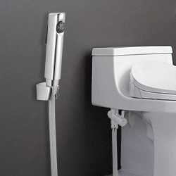Handheld Chrome ABS Toilet Bidet Spray Wash Kit with Diverter Tap Set 1.2m Nylon Water Hose Handheld Chrome ABS Toilet Bidet Spray Wash Kit with Diverter Tap Set 1.2m Nylon Water Hose