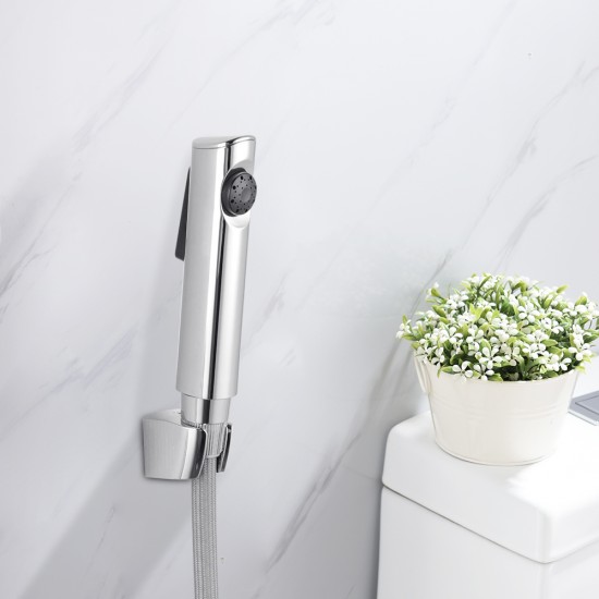 Bathroom Chrome ABS Toilet Bidet Spray Kit with 1.2m Nylon Water Hose