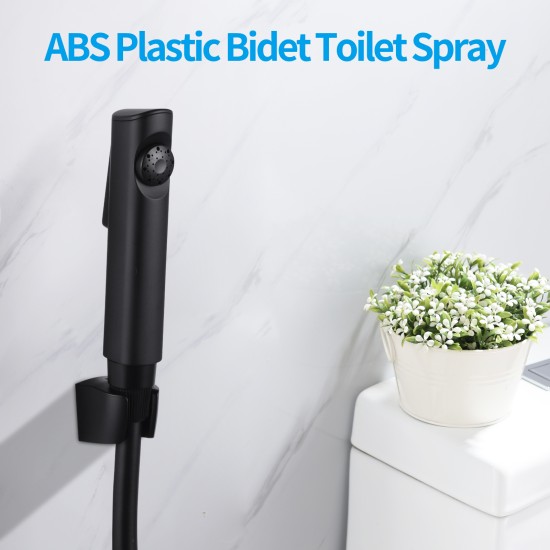 Bathroom Black ABS Handheld Toilet Bidet Spray Kit with 1.2m PVC Water Hose Bathroom Black ABS Handheld Toilet Bidet Spray Kit with 1.2m PVC Water Hose