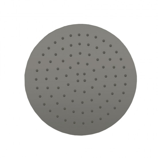 10 inch Super-slim Round Gunmetal Grey Rainfall Shower Head w 300mm Ceiling Mounted Shower Arm