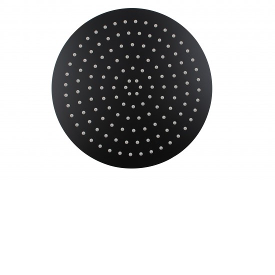 300mm 12 inch Stainless steel Super-slim Round Nero Black Rainfall Shower Head 