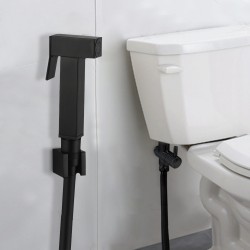 Brass Square Black Toilet Bidet Spray Diverter Wash Kit with 1.2m PVC Hose Brass Square Black Toilet Bidet Spray Diverter Wash Kit with 1.2m PVC Hose