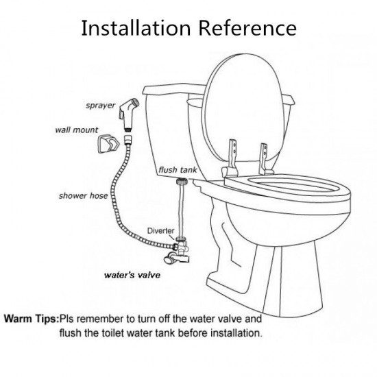 Brass Square Black Toilet Bidet Spray Diverter Wash Kit with 1.2m PVC Hose