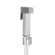 Square Brass Brushed Nickel Toilet Bidet Spray Wash Kit Diverter Set with 1.2m PVC Hose
