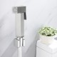 Square Brass Brushed Nickel Toilet Bidet Spray Kit with 1.2m PVC Hose