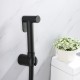 Round Black Brass Toilet Bidet Spray Kit with 1.2m PVC Water Hose