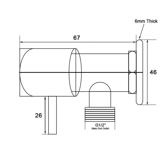 Round Chrome Brass Washing Machine Tap Toilet Cistern Tap Angle Valve
