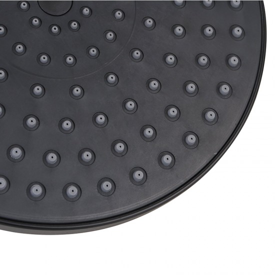 Round Matte Black 200mm ABS Shower Head with Ceiling Mounted Shower Arm