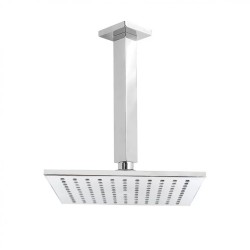Square Chrome Rainfall Shower Head with Ceiling Mounted Shower Arm Square Chrome Rainfall Shower Head with Ceiling Mounted Shower Arm