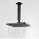 Square Matte Black Rainfall Shower Head with Ceiling Mounted Shower Arm