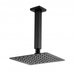 Square Matte Black 300mm Shower Head with Ceiling Mounted Shower Arm Square Matte Black 300mm Shower Head with Ceiling Mounted Shower Arm