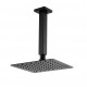 Square Matte Black 250mm Shower Head with Ceiling Mounted Shower Arm